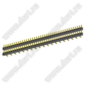 2210SMDI-39G-B2-2575 вилка открытая прямая однорядная приподнятая на плату для поверхностного (SMD) монтажа; шаг 2,00 x 2,00 мм; (1x39) конт.