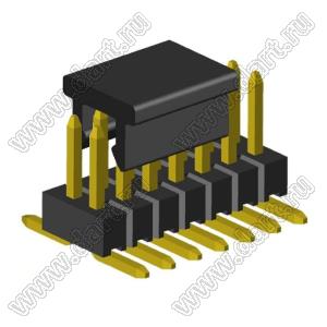 2199SB-014G-SM-3017-CP вилка штыревая открытая прямая двухрядная на плату для поверхностного (SMD) монтажа с захватом; шаг 1,27 x 1,27 мм; (2x7) конт.