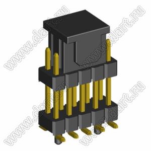 2208SMDI-10G-3090-CG вилка открытая прямая двухрядная приподнятая с направляющими на плату для поверхностного (SMD) монтажа с захватом; шаг 2,00 x 2,00 мм; (2x5) конт.