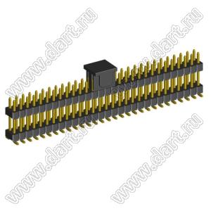 2208SMDI-58G-3090-CP вилка открытая прямая двухрядная приподнятая на плату для поверхностного (SMD) монтажа с захватом; шаг 2,00 x 2,00 мм; (2x29) конт.