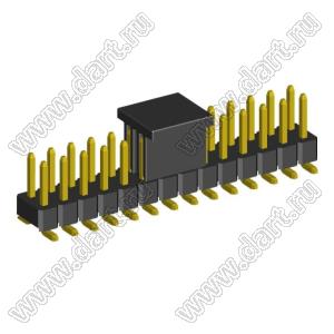 2208SM-28G-4027-CP (PLD2-2x14SMD, Molex 87759-2864) вилка открытая прямая двухрядная на плату для поверхностного (SMD) монтажа с захватом; P=2.00x2.00; 28-конт.