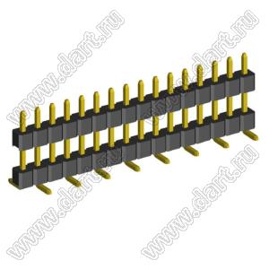 2210SMDI-16G-B2-2575 вилка открытая прямая однорядная приподнятая на плату для поверхностного (SMD) монтажа; шаг 2,00 x 2,00 мм; (1x16) конт.