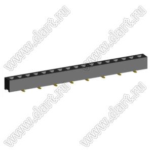 2209SM-17G-B1 розетка прямая однорядная на плату для поверхностного (SMD) монтажа; шаг 2,00 x 2,00 мм; (1x17) конт.