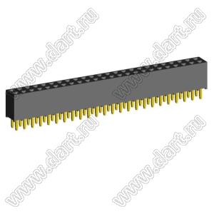 2207S-48G-635 розетка прямая двухрядная на плату для монтажа в отверстия; шаг 2,00 x 2,00 мм; (2x24) конт.
