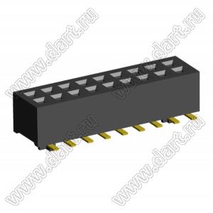 2192SM3-018G розетка двухрядная на плату для поверхностного (SMD) монтажа с направляющими; P=1,00 x 1,00мм; 18-конт.