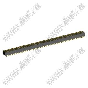 2200TB-084G-SM-23-PG (2420T242CWG1MUT01) розетка прямая двухрядная (гнездо) для поверхностного (SMD) монтажа с направляющими на плату с обратным входом; P=1,27x1,27мм; 84-конт.