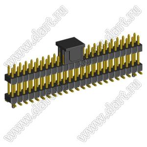 2208SMDI-46G-3090-CG вилка открытая прямая двухрядная приподнятая с направляющими на плату для поверхностного (SMD) монтажа с захватом; шаг 2,00 x 2,00 мм; (2x23) конт.