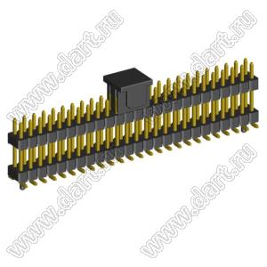 2208SMDI-50G-3090-CG вилка открытая прямая двухрядная приподнятая с направляющими на плату для поверхностного (SMD) монтажа с захватом; шаг 2,00 x 2,00 мм; (2x25) конт.