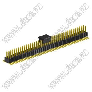 2199SB-080G-SM-3025-CP вилка штыревая открытая прямая двухрядная на плату для поверхностного (SMD) монтажа с захватом; шаг 1,27 x 1,27 мм; (2x40) конт.