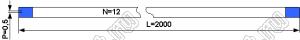 BLFPC P0,5 12PIN 2000mm шлейф плоский сверхтонкий FFC/FPC; 12; длина 2000мм; контакты на одной поверхности