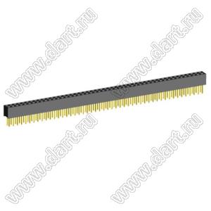 2200SB-096G-A2 розетка прямая двухрядная (гнездо) на плату для монтажа в отверстия; шаг 1,27 x 1,27 мм; (2x48) конт.