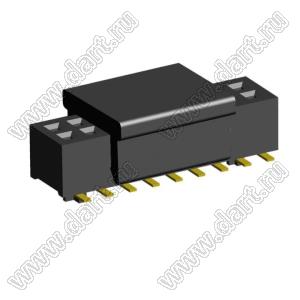 2192SM3-018G-CP розетка двухрядная на плату для поверхностного (SMD) монтажа с захватом; шаг 1,00 x 1,00 мм; (2x9) конт.