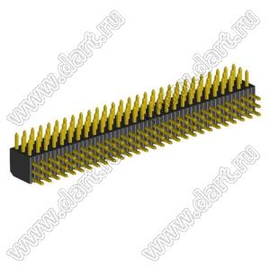 2203R-084G-2828 вилка открытая угловая трехрядная на плату с увеличенным изолятором для монтажа в отверстия; шаг 2,00 x 2,00 мм; (3x28) конт.