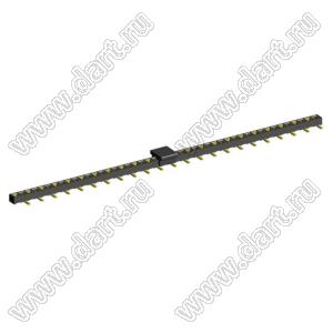 2200SA-46G-SM2-B1-PCP розетка прямая однорядная (гнездо) с захватом для поверхностного (SMD) монтажа на плату; P=1,27мм; 46-конт.