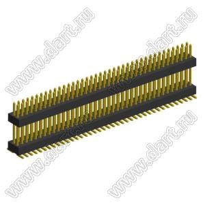 2191SMDI-078G-19150 вилка открытая прямая приподнятая двухрядная на плату для поверхностного (SMD) монтажа; шаг 1,00 x 1,00 мм; (2x39) конт.