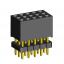 2203SDI-015G-935 розетка прямая трехрядная с двойным изолятором (гнездо) на плату для монтажа в отверстия, шаг 2,00 x 2,00 мм А=3,8мм, В=9,35мм, 3х5 конт.