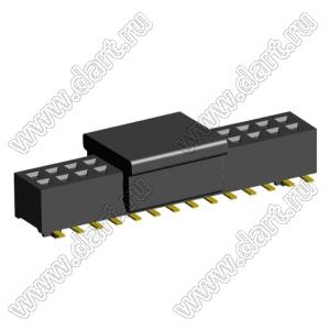 2192SM3-028G-CP розетка двухрядная на плату для поверхностного (SMD) монтажа с захватом; шаг 1,00 x 1,00 мм; (2x14) конт.