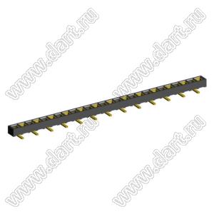2200SA-26G-SM2-B2 розетка прямая однорядная (гнездо) для поверхностного (SMD) монтажа на плату; P=1,27мм; 26-конт.