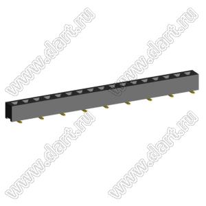 2209SM-17G-B2 розетка прямая однорядная на плату для поверхностного (SMD) монтажа; шаг 2,00 x 2,00 мм; (1x17) конт.