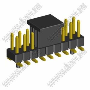 2208SM-18G-4027-CG вилка открытая прямая двухрядная с направляющими на плату для поверхностного (SMD) монтажа с захватом; шаг 2,00 x 2,00 мм; (2x9) конт.