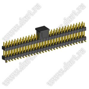 2208SMDI-58G-3090-CG вилка открытая прямая двухрядная приподнятая с направляющими на плату для поверхностного (SMD) монтажа с захватом; шаг 2,00 x 2,00 мм; (2x29) конт.