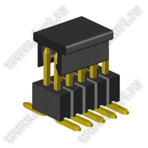 2199SB-010G-SM-3025-CP вилка штыревая открытая прямая двухрядная на плату для поверхностного (SMD) монтажа с захватом; шаг 1,27 x 1,27 мм; (2x5) конт.