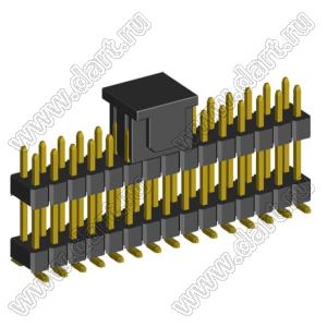 2208SMDI-30G-3090-CP вилка открытая прямая двухрядная приподнятая на плату для поверхностного (SMD) монтажа с захватом; шаг 2,00 x 2,00 мм; (2x15) конт.