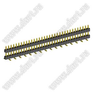 2210SMDI-33G-B2-2575 вилка открытая прямая однорядная приподнятая на плату для поверхностного (SMD) монтажа; шаг 2,00 x 2,00 мм; (1x33) конт.