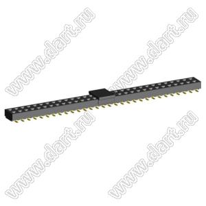 2200SB-60G-SM-23-PCP розетка прямая двухрядная (гнездо) на плату для поверхностного (SMD) монтажа с захватом, шаг 1,27x1,27мм, h=2,3мм; 2x30конт.