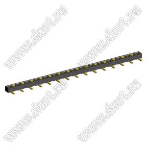 2200SA-29G-SM2-B2 розетка прямая однорядная (гнездо) для поверхностного (SMD) монтажа на плату; P=1,27мм; 29-конт.