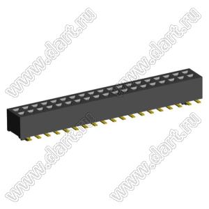 2192SM3-038G розетка двухрядная на плату для поверхностного (SMD) монтажа с направляющими; P=1,00 x 1,00мм; 38-конт.