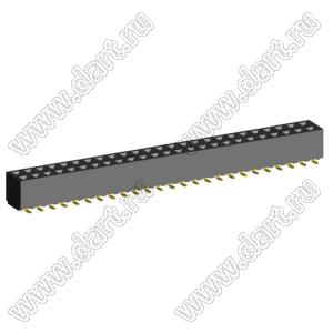 2200SB-050G-SM-45 Розетка прямая двухрядная (гнездо) для поверхностного (SMD) монтажа на плату, шаг 1,27x1,27мм, h=4,5мм; 2x25конт.
