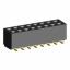2200SB-016G-SM-45 Розетка прямая двухрядная (гнездо) для поверхностного (SMD) монтажа на плату, шаг 1,27x1,27мм, h=4,5мм; 2x8конт.