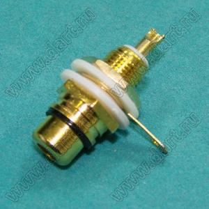 JL-0924BB (SOUNDKING CD111B) разъем на панель RCA "мама", позолоченый с тремя черными полосами