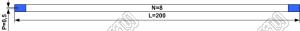 BLFPC P0,5 8PIN 200mm шлейф плоский сверхтонкий FFC/FPC; 8; длина 200мм; контакты на одной поверхности