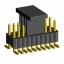 2206PB-020G-SM-2838-CP вилка открытая прямая двухрядная на плату для поверхностного (SMD) монтажа с захватом; шаг 1,27 x 2,54 мм; (2x10) конт.