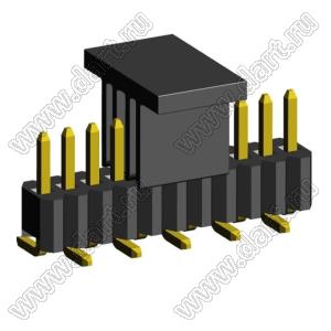 2206PA-11G-SM-B2-2833-CP вилка открытая прямая однорядная на плату для поверхностного (SMD) монтажа с захватом; шаг 1,27 x 2,54 мм; (1x11) конт.