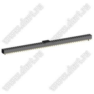 2200SB-092G-SM-36-PCG розетка прямая двухрядная (гнездо) на плату для поверхностного (SMD) монтажа с направляющими и захватом; шаг 1,27 x 1,27 мм; (2x46) конт.