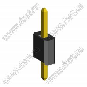 2206PA-01G-739 (PLL1.27-01) вилка открытая прямая однорядная на плату для монтажа в отверстия, шаг 1,27 x 2,54 мм, 1x1конт.