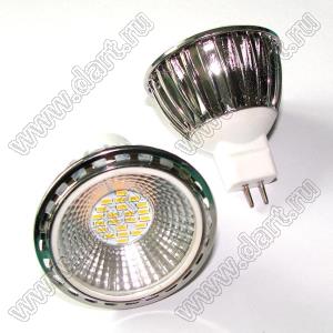 MR16-WW-220/7 лампа светодиодная 7Вт; MR16 (GU5,3); 22LEDs; Uп=AC110V-AC220V 50/60Hz; P=7Вт; белый теплый