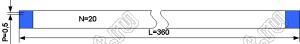 BLFPC P0,5 20PIN 360mm шлейф плоский сверхтонкий FFC/FPC; 20; длина 360мм; контакты на одной поверхности