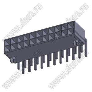 4200WR-F-2X11P (MF-2x11R, Mini-Fit Jr.™ MOLEX 39300220) вилка угловая двухрядная с направляющими в плату; шаг 4,2мм; 2x11-конт.