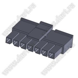 3000HF-07P-1 (Micro-Fit 3.0™ MOLEX 043645-0700) колодка на кабель (розетка) однорядная, шаг 3,0 мм; 7 конт.; шаг 3,0мм; 7-конт.