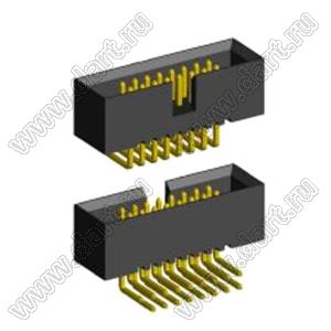 BL3230R-16G (BH1.27-16)  (2x8) вилка закрытая угловая на плату для монтажа в отверстия; шаг=1,27x1,27мм; 2x8-конт.