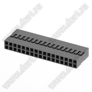 C8-2*17Y (2226B-34, BLD-2x17, BLD-34) корпус двухрядной розетки на кабель; шаг 2,54мм; полистирол, усиленный стекловолокном UL-94V-2; 34-конт.