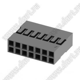 KR2006H-2x07P-1 (2026B-14, M22-3020700, BLD2-2x7, BLD2-14) корпус двухрядной розетки на кабель; шаг 2,00мм; 2x7-конт.; 17487=14