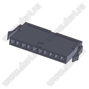 3000HM-10P-1 (Micro-Fit 3.0™ MOLEX 043640-1000) колодка на кабель (вилка) однорядная, шаг 3,0 мм; 10 конт.; шаг 3,0мм; 10-конт.