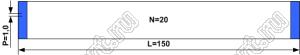 BLFPC P1,0 20PIN 150mm шлейф плоский, шаг 1,0мм 20 жил длина 150мм, контакты на одной поверхности