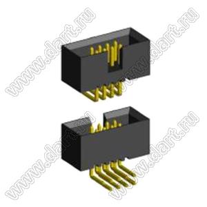 BL3230R-08G (BH1.27-08)  (2x4) вилка закрытая угловая на плату для монтажа в отверстия; шаг=1,27x1,27мм; 2x4-конт.