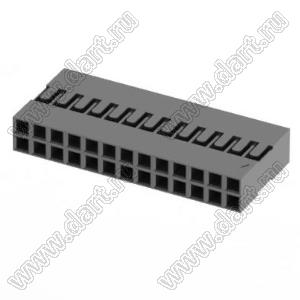 C8-2*13Y (2226B-26, BLD-2x13, BLD-26) корпус двухрядной розетки на кабель; шаг 2,54мм; полистирол, усиленный стекловолокном UL-94V-2; 26-конт.
